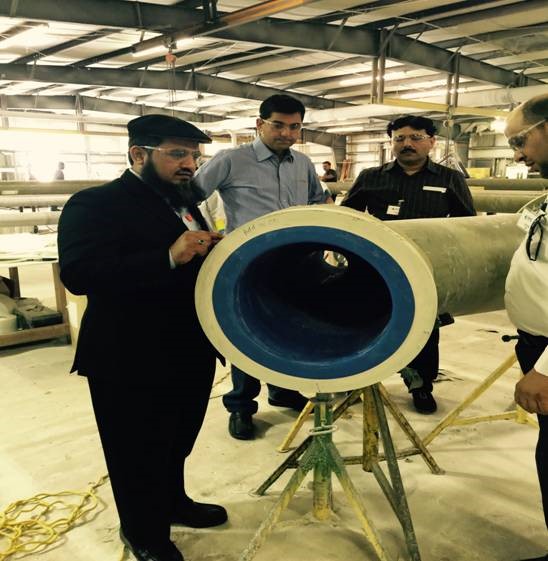 Caustic header PTFE Lined FRP Line 04