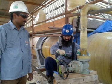Caustic header PTFE Lined FRP Line 06