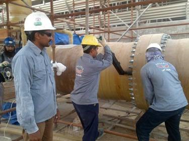 Caustic header PTFE Lined FRP Line 07